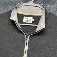 The Normal Brand 1/4 Zip Pullover Sweater Mens Large Gray Casual Performance