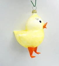 Soffieria De Carlini Flocked Duck Ornament Italy Blown & Hand-Painted