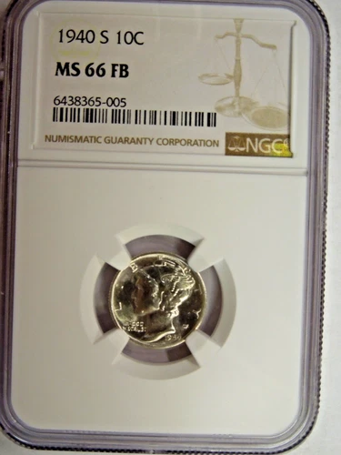 NGC MS 66 Full Bands 1940-S Mercury Dime