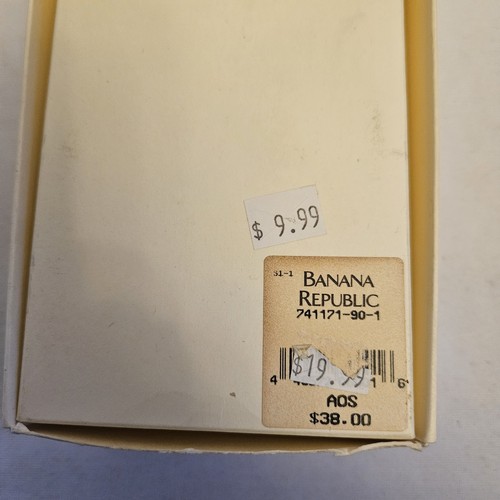 Vintage Banana Republic Women Suspenders Braces Brown Leather Gold Tone - Picture 3 of 3