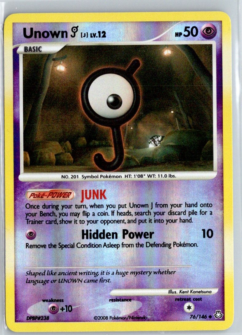 Unown (J) Reverse Holofoil Uncommon Legends Awakened 76/146 NM Pokemon TCG