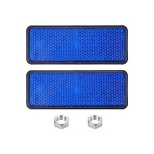 2 Pcs Rectangle Rear Reflectors, Warning Reflector with M5 Screw Blue