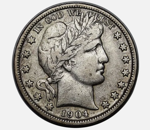 1904 BARBER HALF DOLLAR - VF