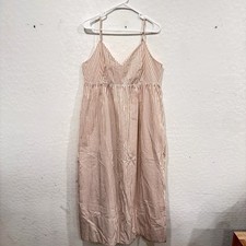 NWT Quince Organic Cotton Stripes Sleeveless Maxi Dress Womens XL Summer