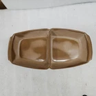 Vintage Frankoma Plainsman Brown Glaze 5QD Divided Serving Dish