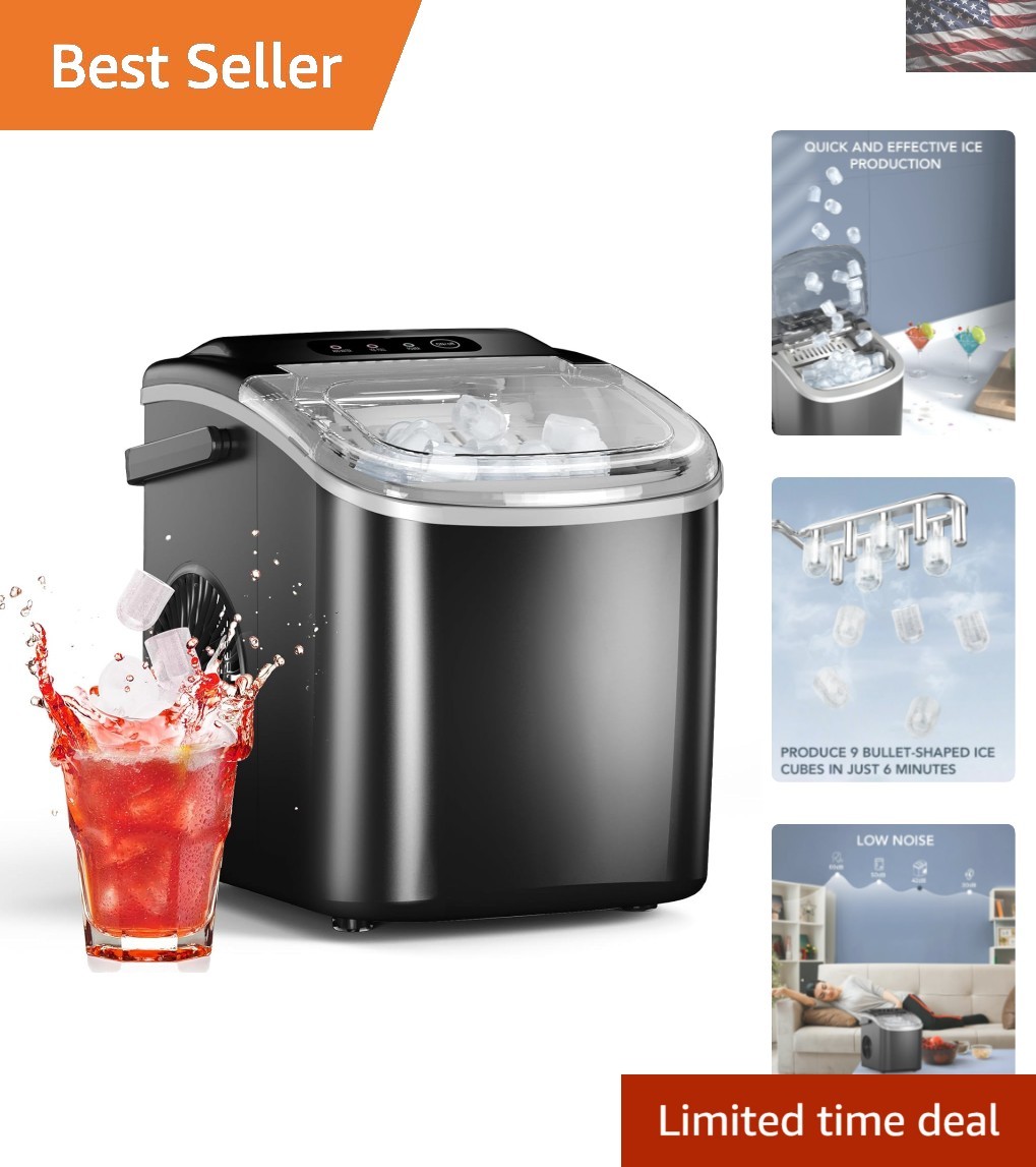 Self-Cleaning Ice Maker with High Output and Compact Space-Saving Design for Easy Use