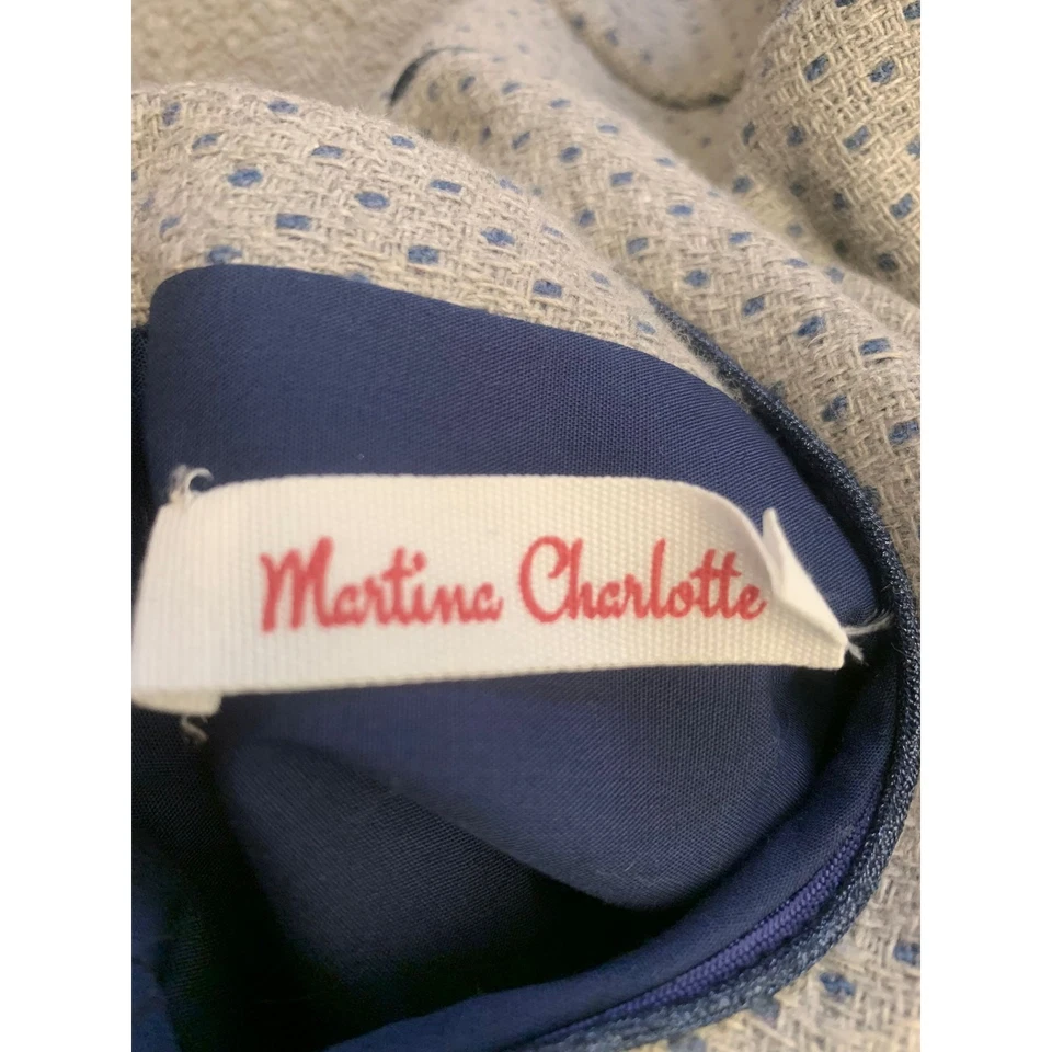 Vestido Martina Charlotte Niñas 4Y Gris Y Azul Marino Cintura Caída Foto 3 de 4