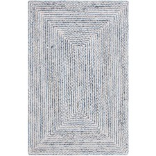 Braided BRD260 Hand Braided Area Rug - Blue/Ivory - 3'x5' - Safavieh.