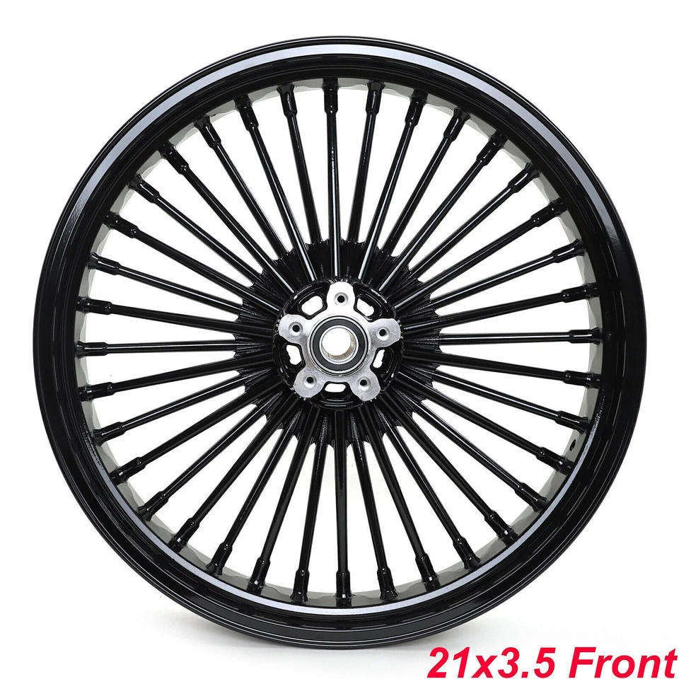21x3.5 Fat Spoke Front Wheel for Harley Touring Road King Glide FLHTC FLHR 00-07 Foto 3 de 4