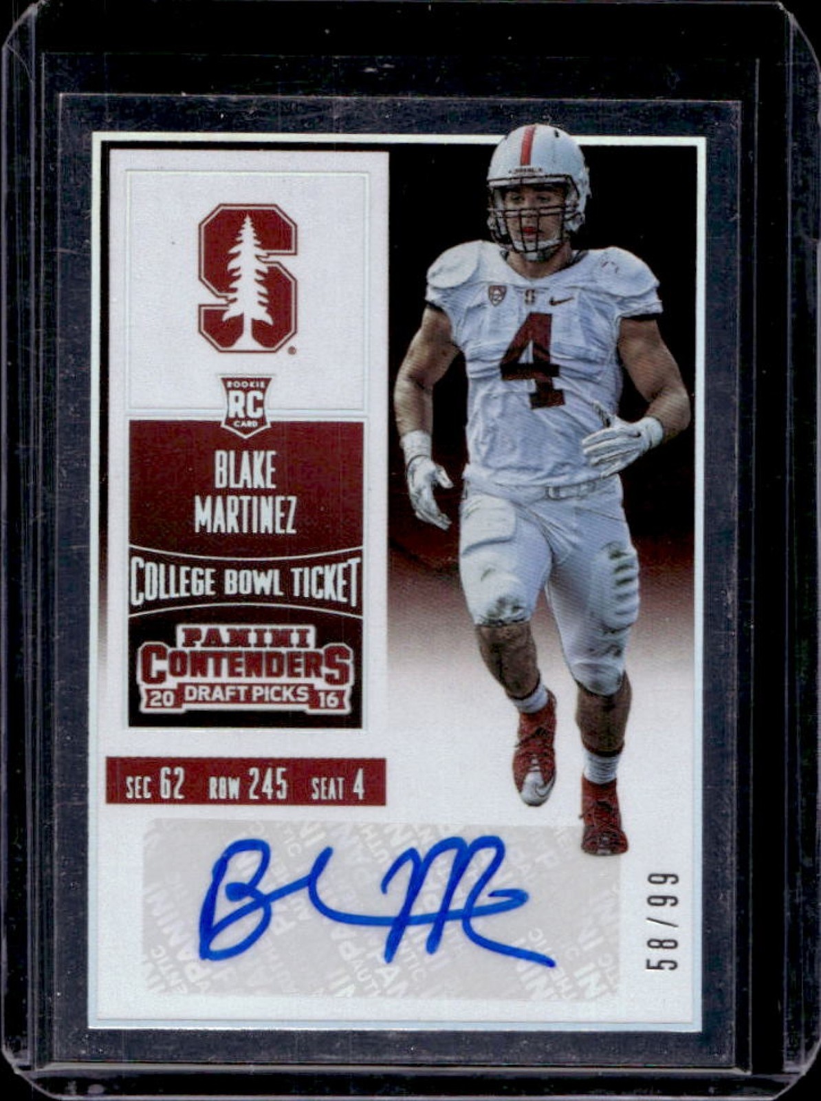 Blake Martinez Panini Contenders Draft Picks #247 Autograph-Bowl Ticket