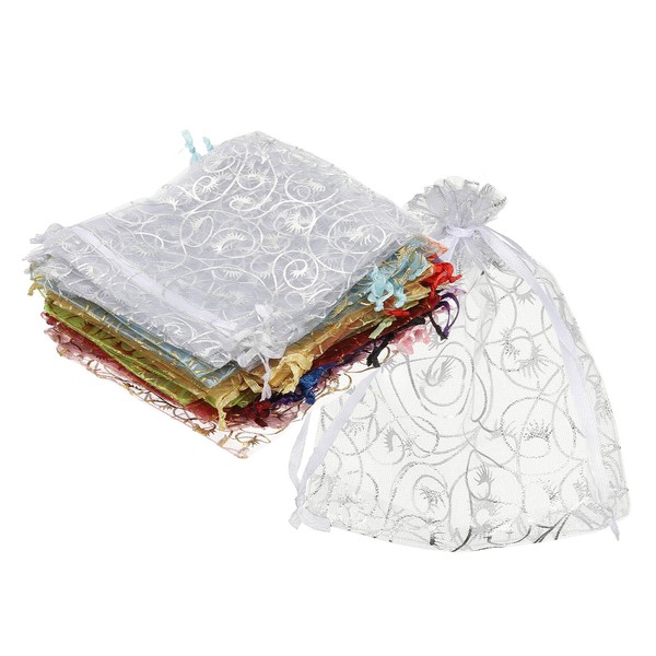 "50Stk Organza Beutel 3.9X4.7\" SüßIgkeitenbeutel Netzbeutel Mehrfarbig"-image