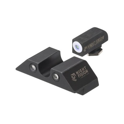 NIGHT FISION White Front Ring/U Notch Black Rear Rings Night Sight Set