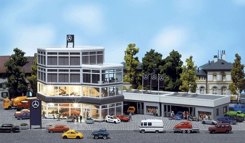 Faller escala N 222189 Mercedes-Benz concesionario de automóviles, kit | Condition: Gebraucht