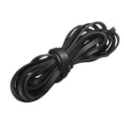 Lanière de cuir plat 3.3 yard 5mm pour DIY noir