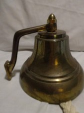 6" Vintage Nautical Antique Solid Brass Bell School Ship Farm Bar Pub Hanging