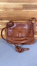 Fossil June Lane Crossbody Bag Brown Genuine Leather Flap Boho