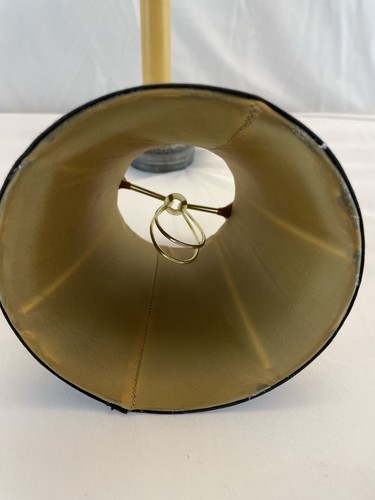 Black Silk Fabric Clip On Lamp Shade with Brown Tassels 4" Tall - Picture 6 of 7