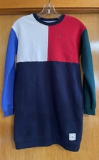 TOMMY HILFIGER Womens XXS  Color Block Sweatshirt Dress, Lightly Worn EUC