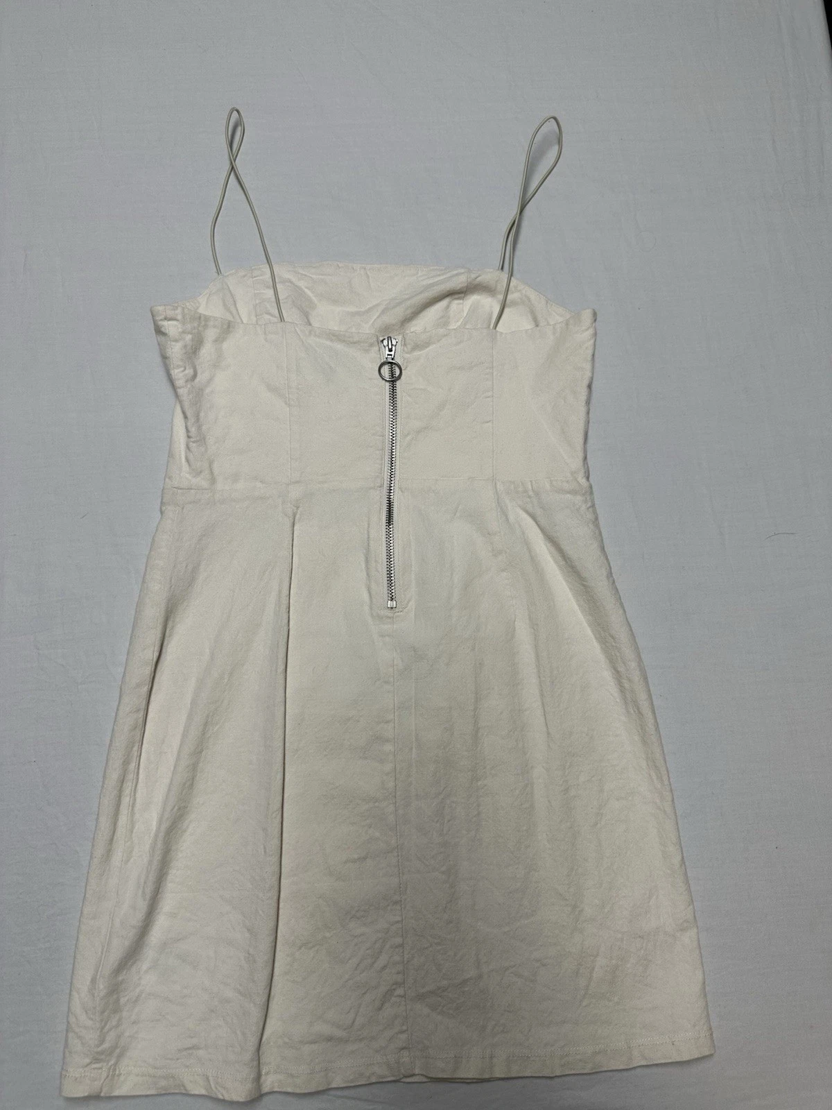 OFF WHITE Urban Outfitters abito donna bianco sporco taglia 4 misto lino corto