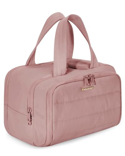 Lightweight Large Dark Pink Travel Toiletry Bag with Wide Opening
