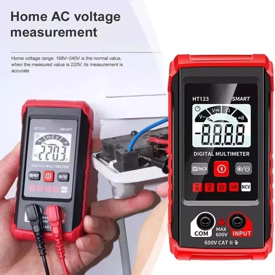 Digital Multimeter AC DC Voltmeter Ammeter Ohmmeter Volt Tester Meter WITH PROBE - Image 2 of 4