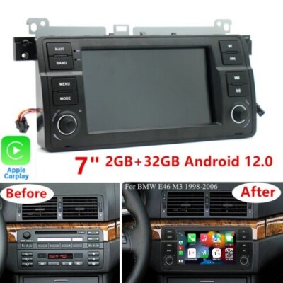 Android 12 2+32G 7''For BMW E46 3 Series 318i 325i Car Stereo Radio GPS Navi WIFI