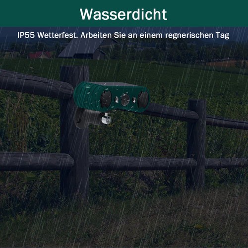 Solar Tiervertreiber Ultraschall Abwehr Marder Katzen Hunde Abwehr Schreck 2stk - Bild 5 von 15