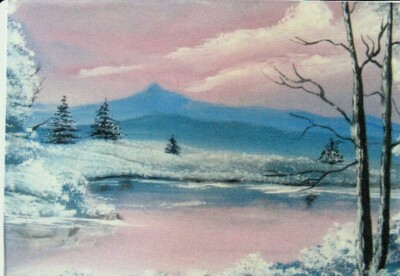 Aceo 2 5x3 5 Ltd Print Morning Ice Glance Winter Scene Painting