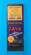 1930's Super Shell Gasoline Matchbook Match Cover