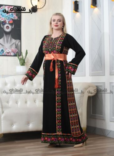 Emroidery Palestinian & Jordanian traditional dress Vintage Thobe Thoub Tatreez - Picture 2 of 10