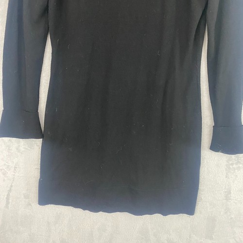Anne Fontaine Button Up Long Cardigan Sweater Womens Size 40 Black Tunic Cuffed - Picture 16 of 17