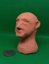 "Has Seen Everything" - Original Clay Sculpture, hand made. Unglazed.