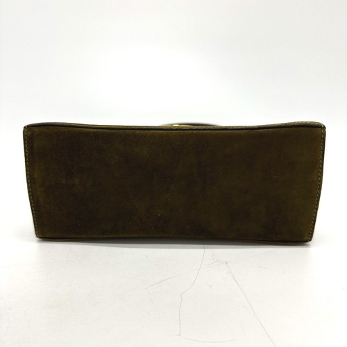 Bolso de mano Salvatore Ferragamo Gancini gamuza marrón/goldHardware - Imagen 5 de 16