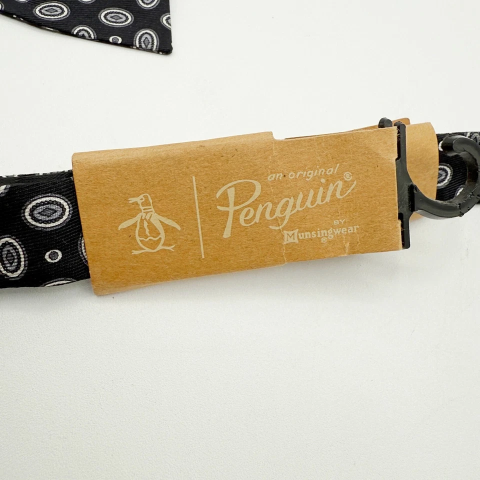 Pajarita ORIGINAL PENGUIN seda negra círculos geométricos nueva Foto 4 de 4