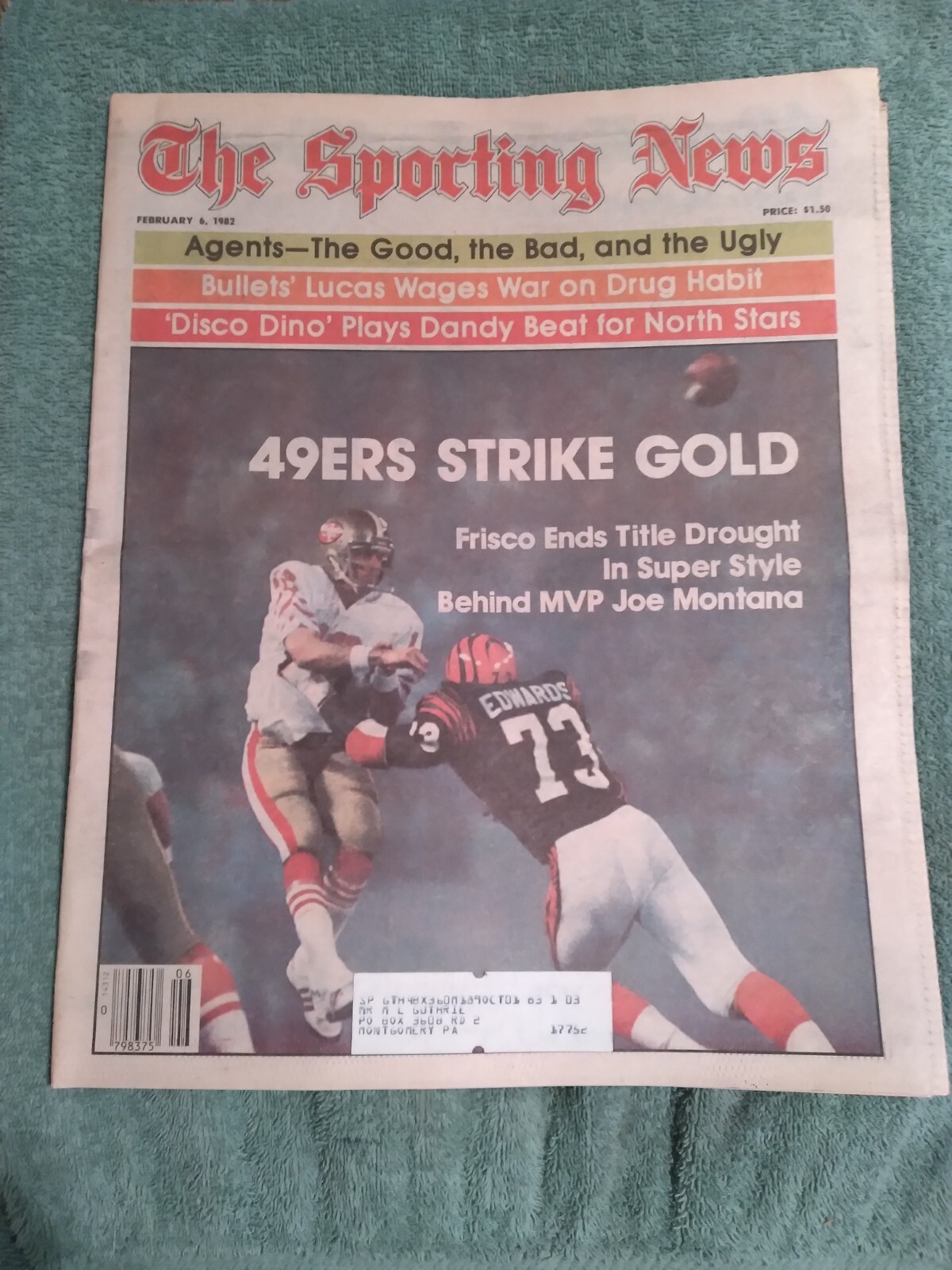 The Sporting News February 6, 1982 SF 49ers Hall of Fame QB Joe Montana