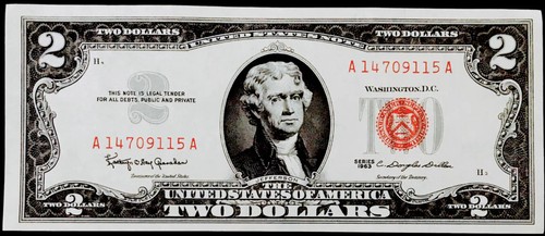 ⭐️1963 $2 RED SEAL⭐️INCREDIBLE GEMBU+⭐️CRISPY AS THE DAY IT WAS MINTED⭐️ - Picture 2 of 3