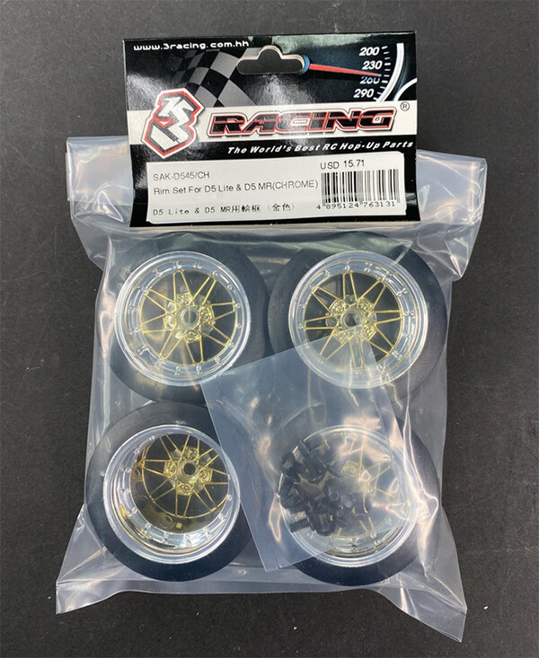 3Racing D5 Wheel Set - Chrome 3Racing D5 Wheel Set - Chrome