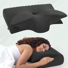 Ergonomic Memory Foam Neck Cervical Pillow Black Neck Shoulder Pain Better Sleep