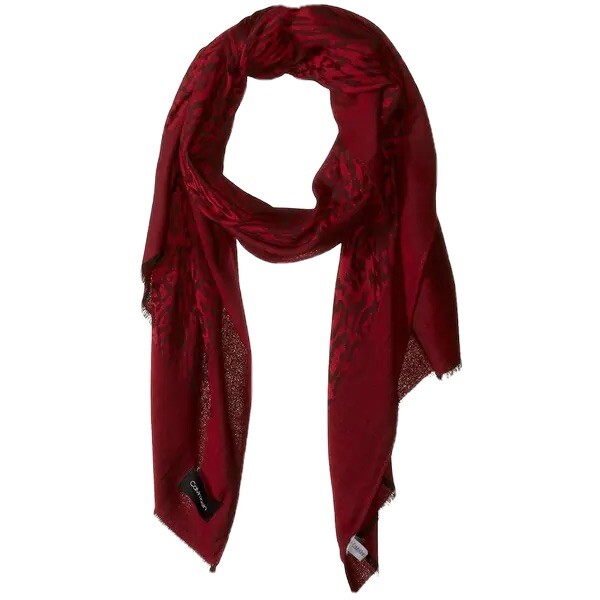 leopard print and red scarf