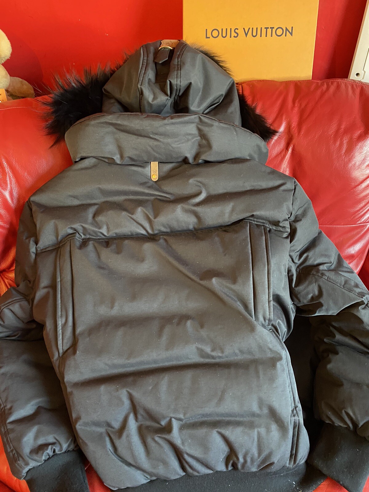 MACKAGE Dixon Padded Bomber Parka Jacket Real Fur Black XXL 46 Will Fit Medium image 4