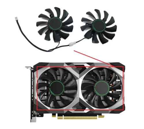 pair Fans Cooler Fan For MSI GTX1650 GTX 1650 SUPER VENTUS XS  HA8010H12F-Z 75MM