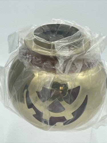 PartyLite Jack-O-Lantern Votive Holder Brass & Glass with Original Box New Ch11 - Picture 2 of 7