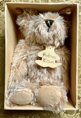 New Histoire d'Ours Taverny, France small plush beige Baby teddy bear 9  w/Box