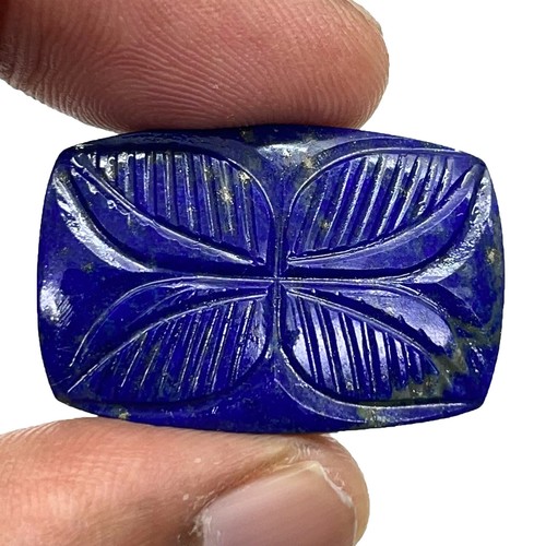 33.00 Cts Untreated Natural Lapis Lazuli Carved Rich Blue Pendant Size Gemstone - Picture 5 of 6