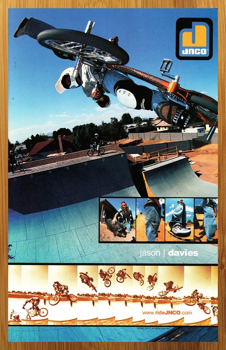 1999 Jnco Jeans Print Ad/Poster Jason Davies BMX Bike Skateboard