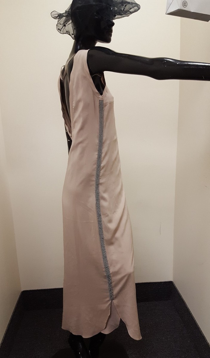 Brunello Cucinelli dress long maxi silk lining soft pink | eBay