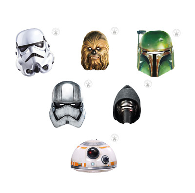 Rubies Card Mask - Captain Chewbacca Kylo Ren BB-8 - Star Wars - Maske aus Pappe