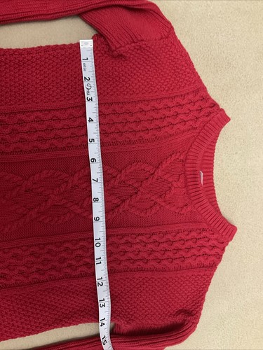 Gap Kids Red Cable Knit Sweater Small Boys Girls Christmas Holiday - Picture 4 of 5