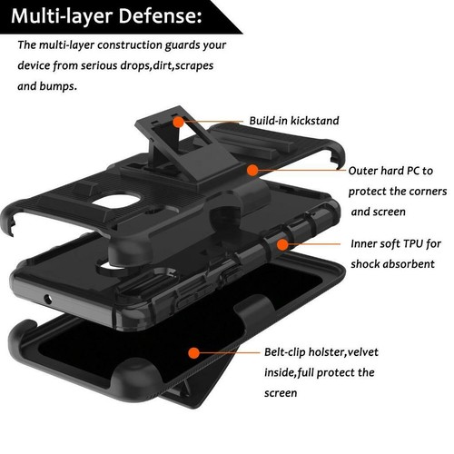 Black Case Stand Belt Clip Magnetic Car Mount for Samsung Galaxy A10/20/30/50 - Photo 6 sur 6