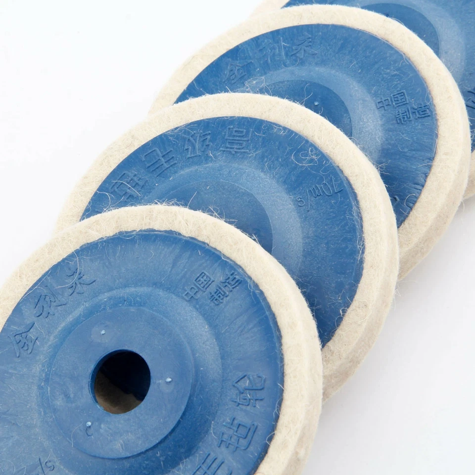 5Pcs 4" Sanding Polishing Disc Wool Felt Wheel Pad Metal Wood Glass Buffing Tool - Image 3 of 4